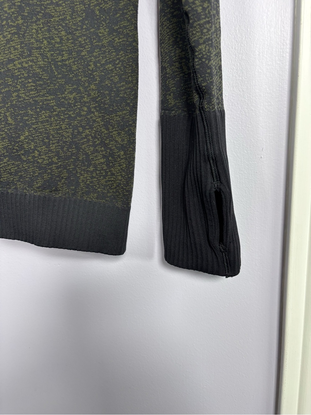 lululemon athletica Rest Less Olive and Black Athletic Half-Zip Sweater - Picture 4 of 7